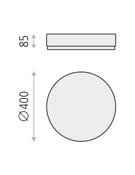 Aplique de techo LED en metal opal Ø 40 cm - Aten - ACB Iluminación