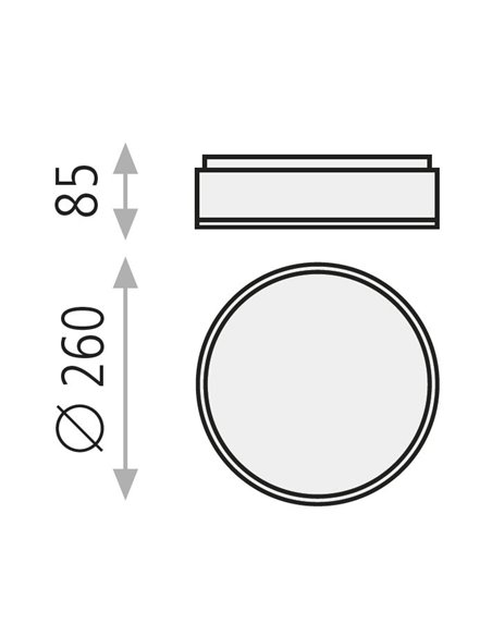 Aplique de techo de metal y cristal en 2 medidas y 2 acabados - Dins - ACB Iluminación