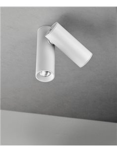 Foco de techo LED Ø 4 cm y 8,5 cm de alto de acero en 2 acabados regulable 2700K – Doble Haul – Milan