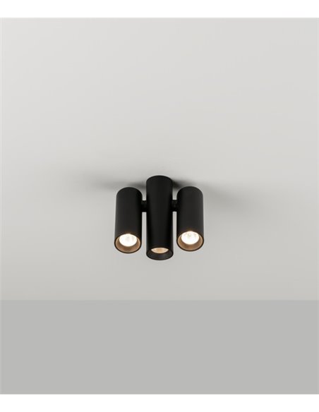 Foco de techo LED Ø 13 cm y 12,3 cm de alto en 2 acabados regulable 2700K – Triple Haul – Milan