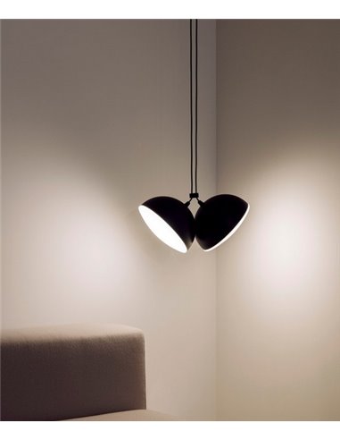Lámpara colgante de metal negro 2 luces - Nod – Milan