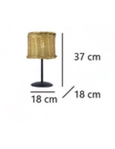 Lámpara de mesa de mimbre Georgina – AJP