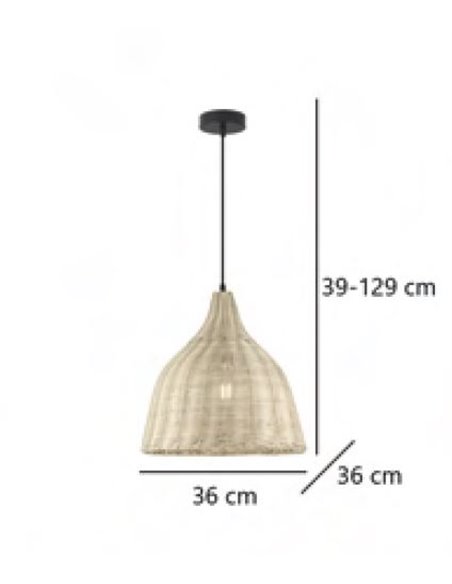 Lámpara colgante de mimbre Sacoma – AJP