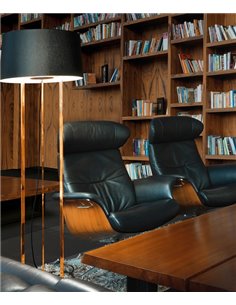 Lámpara de pie Premium – Leds C4 – Pantalla negra con estructura en cobre u oro 2