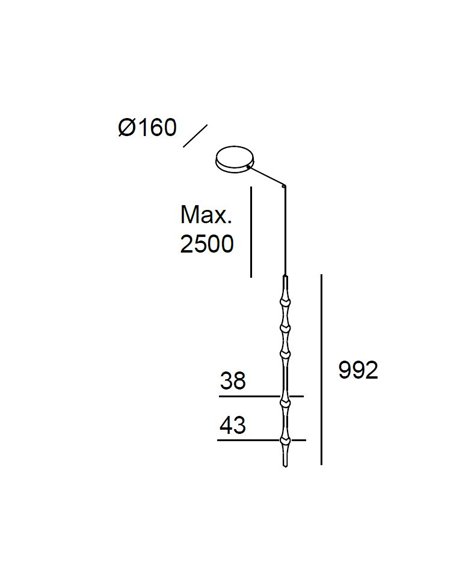 Lámpara colgante Dew 170 cm – Leds C4