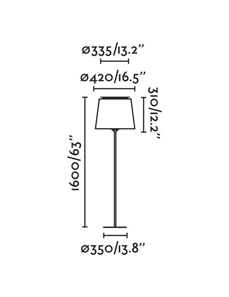 Savoy fabric floor lamp - Faro - Textile lampshade, 160 cm