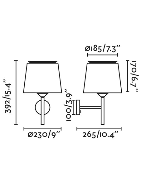 Savoy fabric wall light - Faro - Textile lampshade