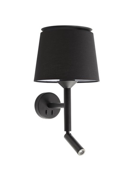 Savoy wall light with reader - Faro - Reading lamp, double switch