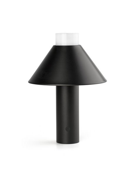 Fuji black portable light – Faro - IP44 with rechargeable battery, adjustable brightness, touch
