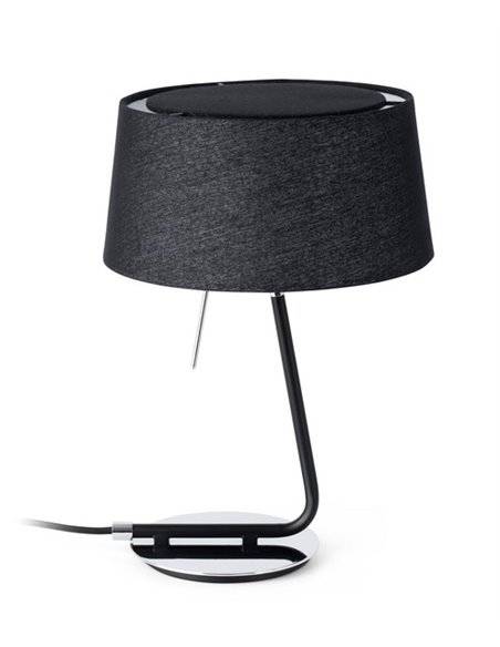 Hotel table lamp - Faro - With black/white fabric lampshade