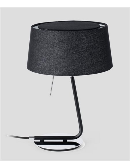Hotel table lamp - Faro - With black/white fabric lampshade