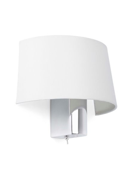 Hotel wall lamp - Faro - White/black fabric lampshade