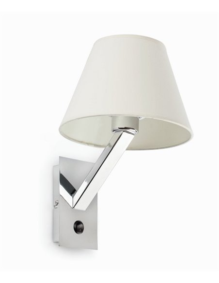 Moma wall light - Faro - Black/white textile lampshade