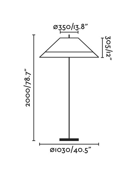 Saigon outdoor floor lamp - Faro - Wicker+Cement, IP65, 200 cm