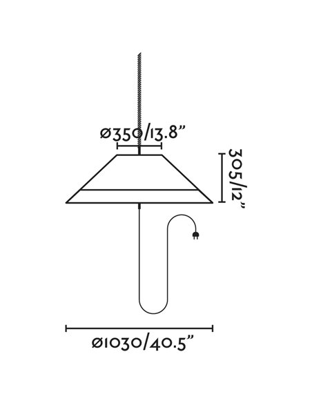 Saigon outdoor portable light and pendant light - Faro - Brown wicker, 103 cm