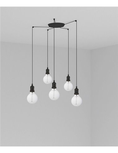Art pendant light - Faro - Vintage pendant light 5 lights