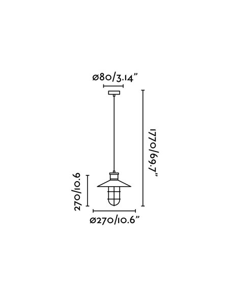 Marina pendant light - Faro - Vintage black lamp