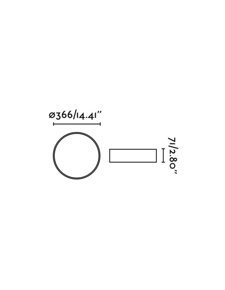 Vuk round ceiling light - Faro - IP44, Ø 36 cm, LED