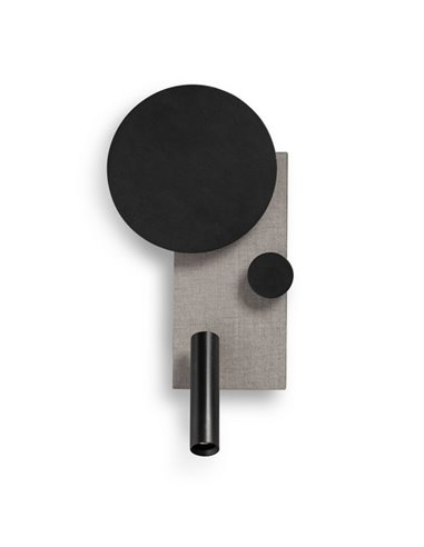 Wall lamp right with reader Klee - Faro - Grey steel, Dimmable, COB LED 2700K