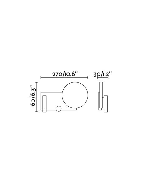 Wall lamp right with reader Klee - Faro - Grey steel, Dimmable, COB LED 2700K