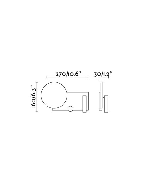 Wall lamp left with reader Klee - Faro - Grey steel, Dimmable, COB LED 2700K