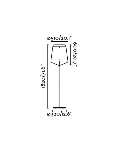 Stood Floor Lamp - Faro - Cherry Wood, 182 cm
