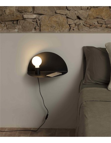 Nit wall light - Faro - Left, White/Black Nit wall light - Faro - Left, White/Black