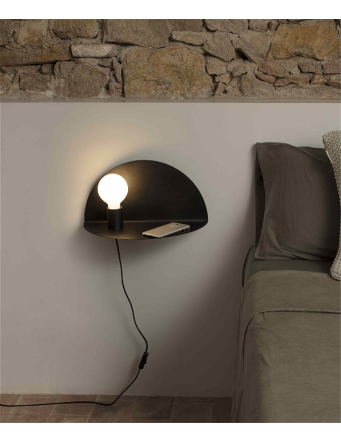 Nit wall light - Faro - Left, White/Black Nit wall light - Faro - Left, White/Black