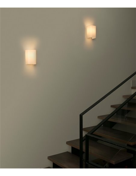 Cotton wall light - Faro - Textile lampshade, 12+20+37 cm