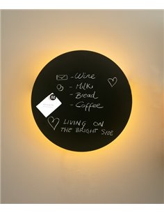 Board wall light - Faro - Round Lamp, Black, Ø 35 cm-Ø 45 cm