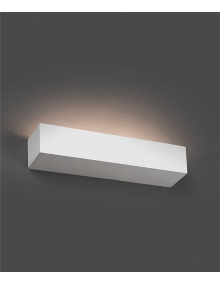 Eaco wall light - Faro - Rectangular plaster lamp, White, 35.3 cm