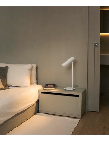 Link table lamp - Faro - Minimalist light, White+Black+Bronze