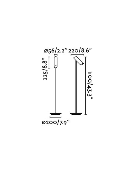 Link floor lamp - Faro - Living room lamp, GU10, 110 cm