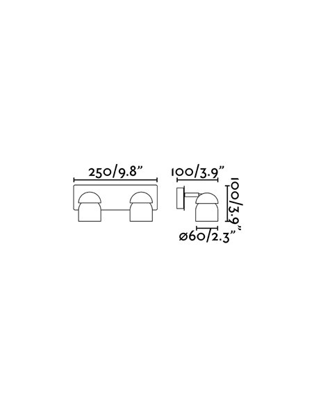 Coco wall light - Faro - Wall light 2 lights, Orientable
