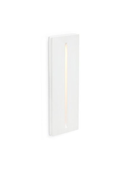 Plas recessed wall light - Faro - White plasterboard light, LED 3000K, 7.5 cm