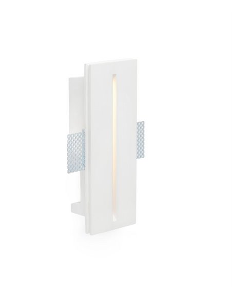 Plas recessed wall light - Faro - White plasterboard light, LED 3000K, 7.5 cm