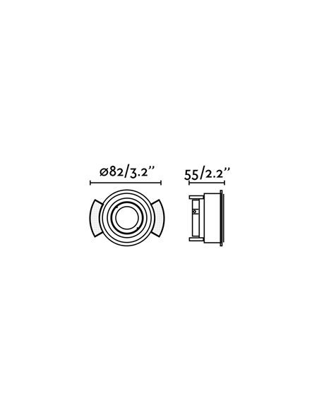 Hyde recessed downlight - Faro - Round lamp, GU10, Ø 8,2 cm