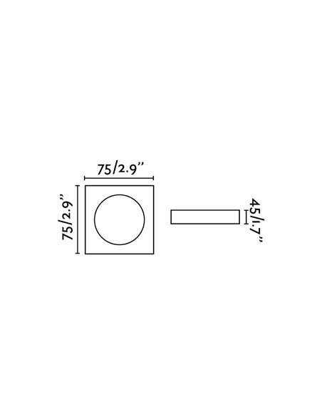 Neon square recessed ceiling light - Faro - GU10 lamp, 7.5 cm