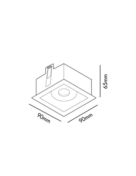 Moist recessed downlight - Faro - Bathroom downlight white, IP44, 5.6 cm