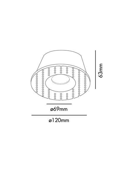 Fresh ceiling downlight - Faro - Frameless lamp, Ø 12 cm
