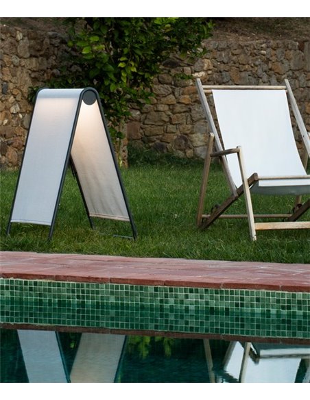 Cadaques outdoor floor lamp - Faro - Textile lampshade, LED 2700K, 81 cm
