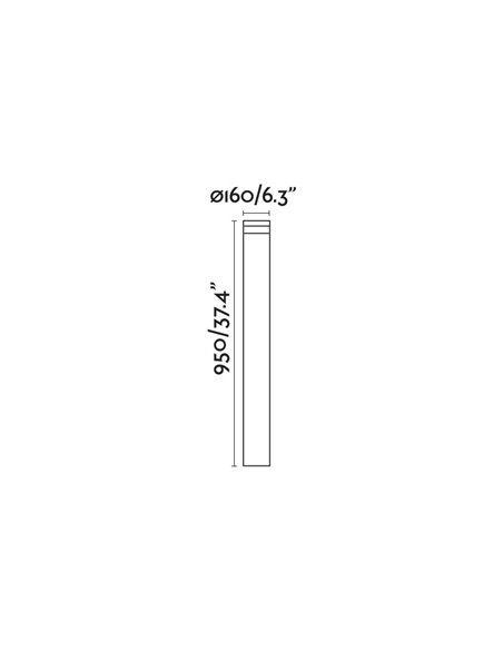 Outdoor beacon light Bast - Faro - Aluminium beacon light, LED SMD 3000K, 95 cm