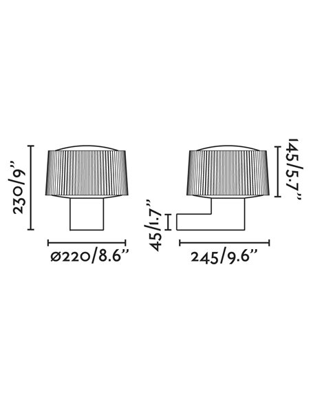 Muffin outdoor wall light - Faro - Aluminium Dark grey, E27