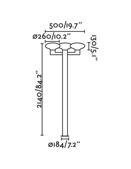 Blubs outdoor street light - Faro - Aluminium Dark grey, IP44