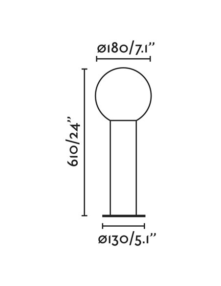 Moon outdoor beacon - Faro - Dark grey lamp, 61 cm