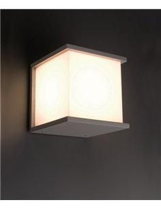 Kubick outdoor wall light - Faro - Aluminium grey, IP44, E27