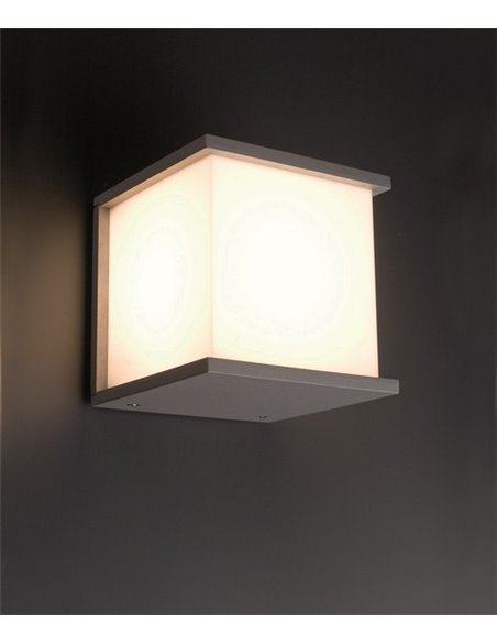 Kubick outdoor wall light - Faro - Aluminium grey, IP44, E27