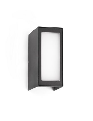 Log outdoor wall light - Faro - Aluminium grey, IP54, LED 3000K