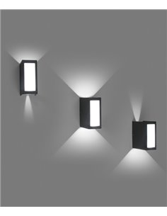 Log outdoor wall light - Faro - Aluminium grey, IP54, LED 3000K