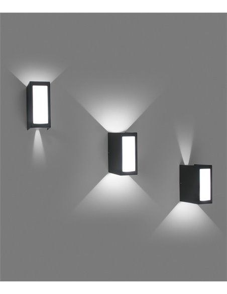 Log outdoor wall light - Faro - Aluminium grey, IP54, LED 3000K